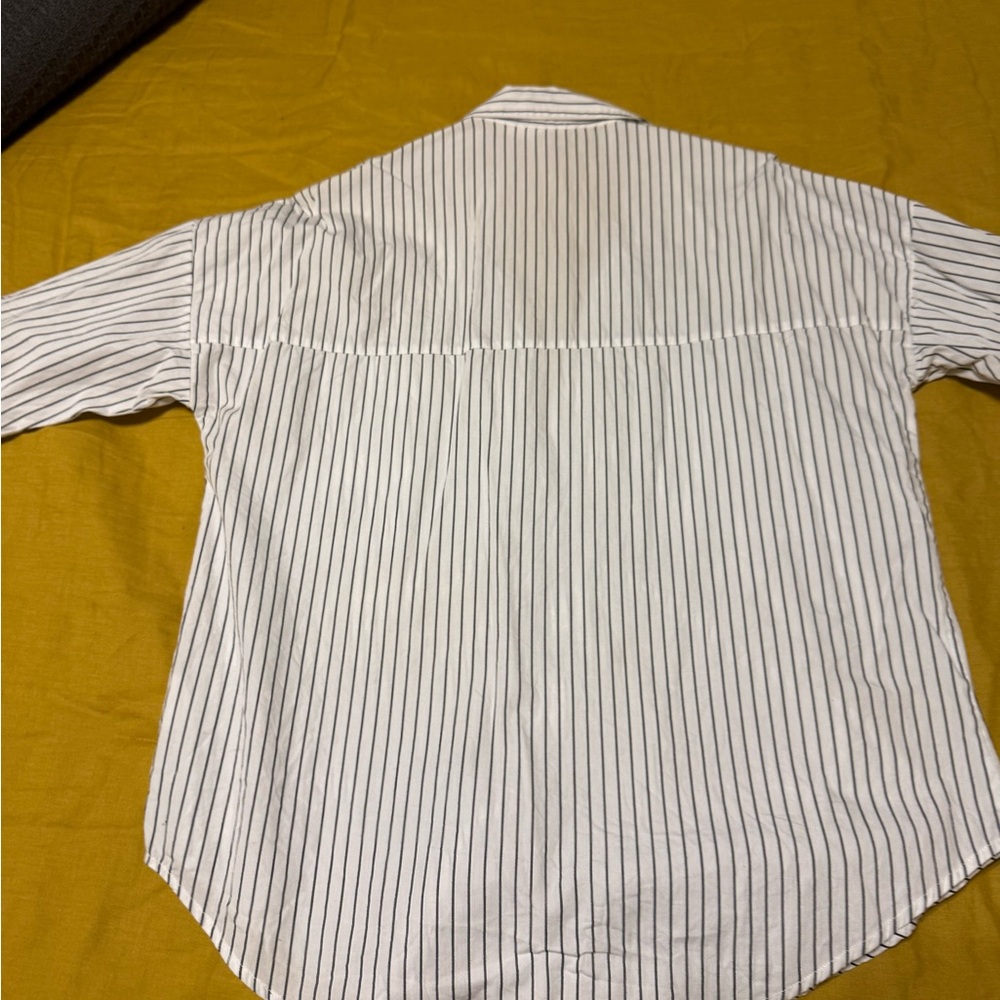 Classic White Striped women’s oversized button down Shirt